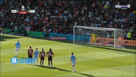 ?失点！B席造成亚当斯手球，哈兰德点球被扑